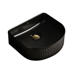 UMYWALKA NABLATOWA CERAMICZNA RYFLOWANA FINO-BL-400 CZARNY POŁYSK