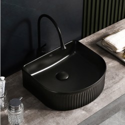 UMYWALKA NABLATOWA CERAMICZNA RYFLOWANA FINO-BL-400 CZARNY POŁYSK