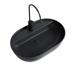 UMYWALKA NABLATOWA CERAMICZNA OWALNA EMI-MTB-605 CZARNY MAT
