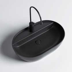 UMYWALKA NABLATOWA CERAMICZNA OWALNA EMI-MTB-605 CZARNY MAT