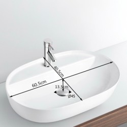 UMYWALKA NABLATOWA CERAMICZNA OWALNA EMI-MTB-605 CZARNY MAT