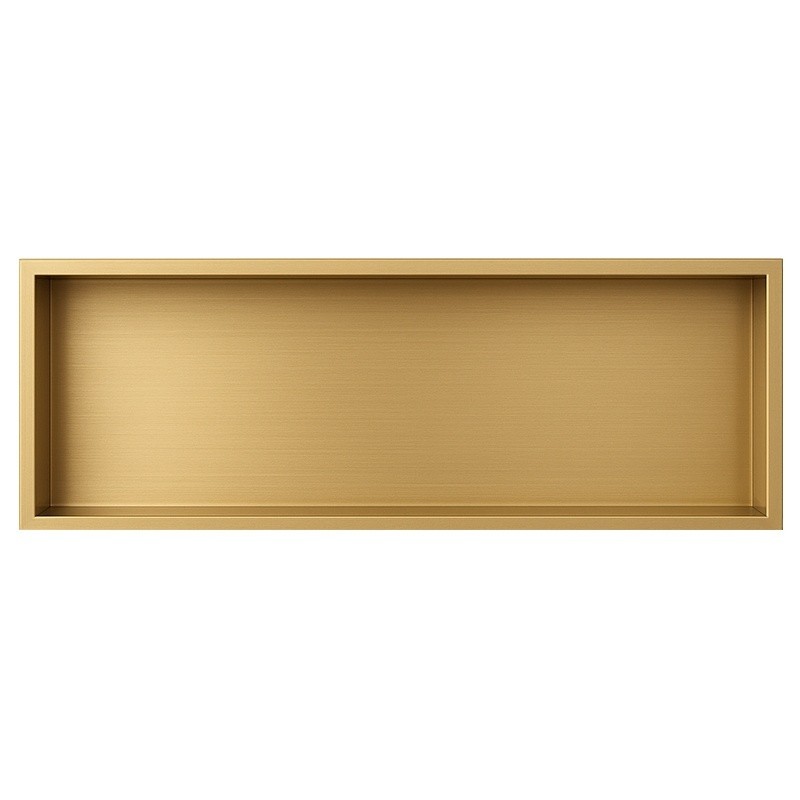 PÓŁKA ŁAZIENKOWA WNĘKOWA IGA Z KOŁNIERZEM ZŁOTA 90X30X10 CM PÓŁKA ŁAZIENKOWA WNĘKOWA IGA Z KOŁNIERZEM ZŁOTA 90X30X10 CM