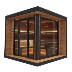 SAUNA OGRODOWA FIŃSKA ALTANKA Z PIECEM EDA 9kW 8 OSOBOWA 250x250 CM
