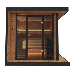 SAUNA OGRODOWA FIŃSKA ALTANKA Z PIECEM EDA 9kW 8 OSOBOWA 250x250 CM