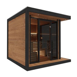 SAUNA OGRODOWA FIŃSKA ALTANKA Z PIECEM EDA 9kW 8 OSOBOWA 250x250 CM