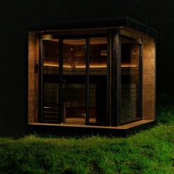 SAUNA OGRODOWA FIŃSKA ALTANKA Z PIECEM EDA 9kW 8 OSOBOWA 250x250 CM