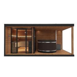 SAUNA OGRODOWA FIŃSKA ALTANKA Z PIECEM GABI 9kW 6-7 OSOBOWA 250x500 CM