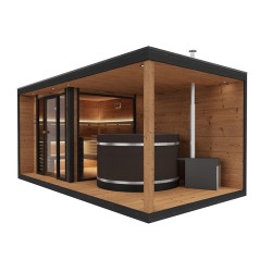 SAUNA OGRODOWA FIŃSKA ALTANKA Z PIECEM GABI 9kW 6-7 OSOBOWA 250x500 CM
