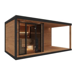 SAUNA OGRODOWA FIŃSKA ALTANKA Z PIECEM GABI 9kW 6-7 OSOBOWA 250x500 CM
