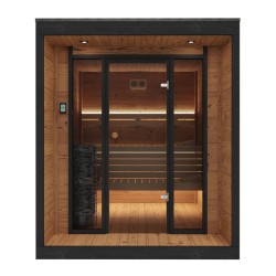 SAUNA OGRODOWA FIŃSKA ALTANKA Z PIECEM MIRA 9kW 6 OSOBOWA 200x205 CM
