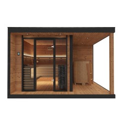 SAUNA OGRODOWA FIŃSKA ALTANKA Z PIECEM NORI 9kW 6-7 OSOBOWA 250x350 CM