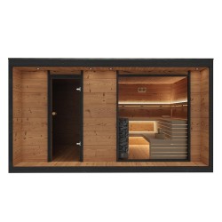 SAUNA OGRODOWA FIŃSKA ALTANKA Z PIECEM SILVA 9kW 6-7 OSOBOWA 250x410 CM