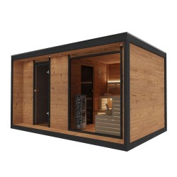 SAUNA OGRODOWA FIŃSKA ALTANKA Z PIECEM SILVA 9kW 6-7 OSOBOWA 250x410 CM