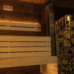 SAUNA OGRODOWA FIŃSKA ALTANKA Z PIECEM SILVA 9kW 6-7 OSOBOWA 250x410 CM