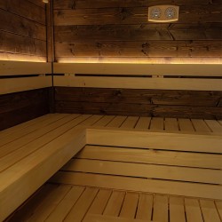 SAUNA OGRODOWA FIŃSKA ALTANKA Z PIECEM SILVA 9kW 6-7 OSOBOWA 250x410 CM