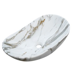 UMYWALKA NABLATOWA CERAMICZNA MARMUROWA OWALNA LAVI-MAR1-625