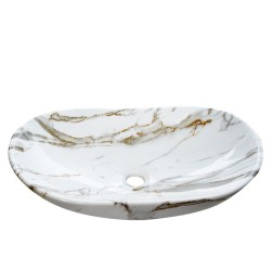 UMYWALKA NABLATOWA CERAMICZNA MARMUROWA OWALNA LAVI-MAR1-625