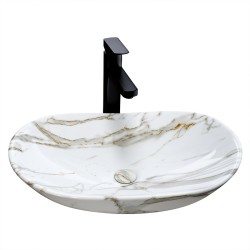 UMYWALKA NABLATOWA CERAMICZNA MARMUROWA OWALNA LAVI-MAR1-625