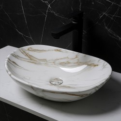 UMYWALKA NABLATOWA CERAMICZNA MARMUROWA OWALNA LAVI-MAR1-625