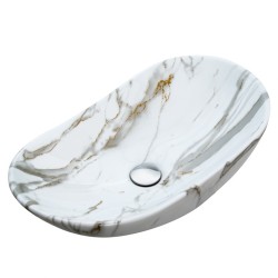 UMYWALKA NABLATOWA CERAMICZNA MARMUROWA OWALNA LAVI-MAR1-625