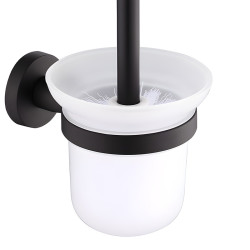 SZCZOTKA DO WC ŁAZIENKOWA TOALETOWA WISZĄCA SZKŁO MEGAN CZARNA