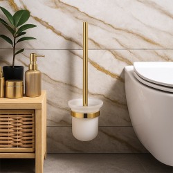 SZCZOTKA DO WC ŁAZIENKOWA TOALETOWA WISZĄCA SZKŁO MEGAN ZŁOTA