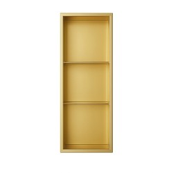 PÓŁKA ŁAZIENKOWA WNĘKOWA TRES Z KOŁNIERZEM ZŁOTY 90X30X10 CM