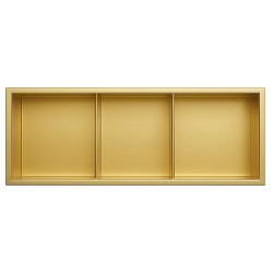 PÓŁKA ŁAZIENKOWA WNĘKOWA TRES Z KOŁNIERZEM ZŁOTY 90X30X10 CM