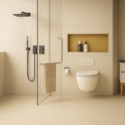 PÓŁKA ŁAZIENKOWA WNĘKOWA IGA Z KOŁNIERZEM ZŁOTA 60X30X10 CM
