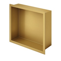 PÓŁKA ŁAZIENKOWA WNĘKOWA IGA Z KOŁNIERZEM ZŁOTA 30X30X10 CM