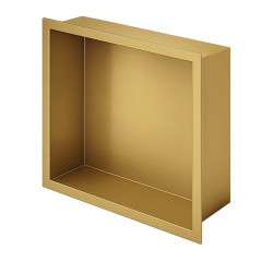PÓŁKA ŁAZIENKOWA WNĘKOWA IGA Z KOŁNIERZEM ZŁOTA 30X30X10 CM