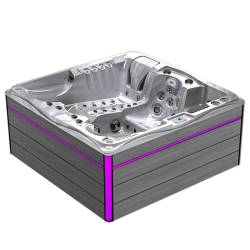 JACUZZI OGRODOWE WANNA SPA747 CAPPUCCINO OBUDOWA SZARA DESKA F24 210X210 CM