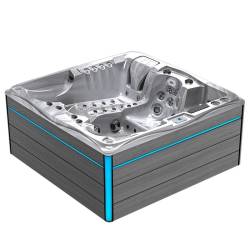 JACUZZI OGRODOWE WANNA SPA747 CAPPUCCINO OBUDOWA SZARA DESKA F24 210X210 CM
