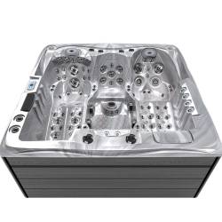 JACUZZI OGRODOWE WANNA SPA747 CAPPUCCINO OBUDOWA SZARA DESKA F24 210X210 CM