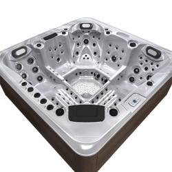 JACUZZI OGRODOWE WANNA SPA755 CAPPUCCINO OBUDOWA BRĄZOWA DESKA F21 230X230 CM