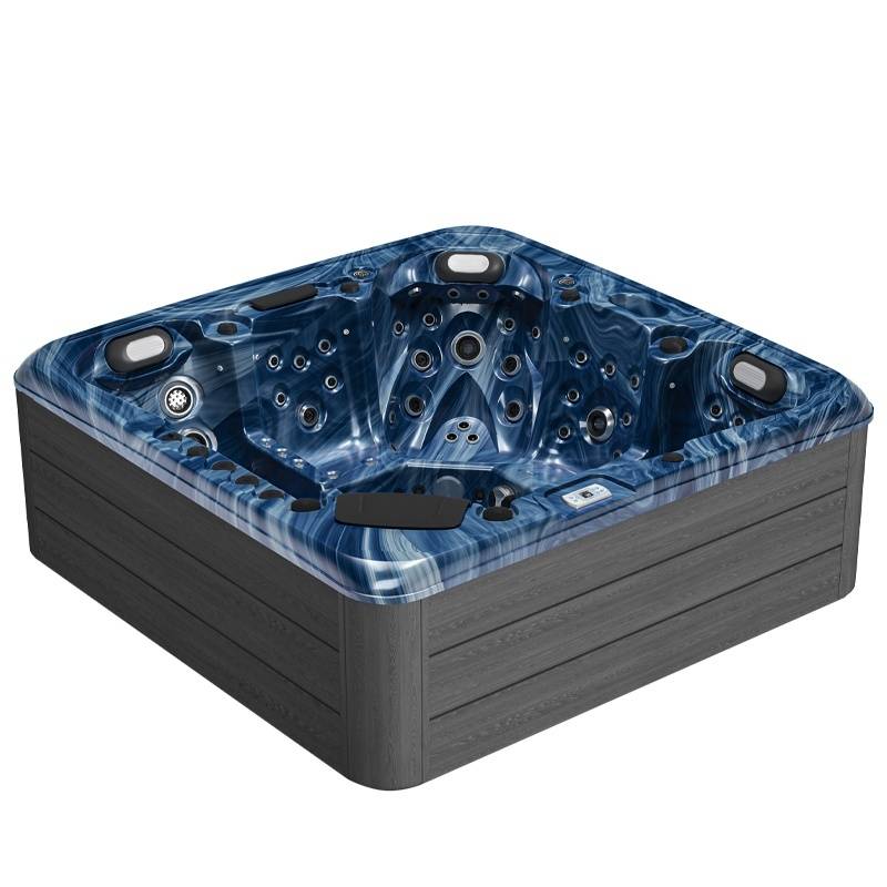 JACUZZI OGRODOWE WANNA SPA755 NIEBIESKA FALA OBUDOWA SZARA DESKA F22 230X230 CM