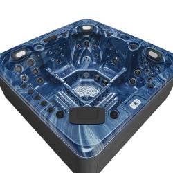JACUZZI OGRODOWE WANNA SPA755 NIEBIESKA FALA OBUDOWA SZARA DESKA F22 230X230 CM