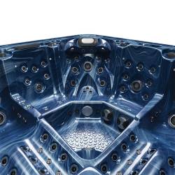 JACUZZI OGRODOWE WANNA SPA755 NIEBIESKA FALA OBUDOWA SZARA DESKA F22 230X230 CM