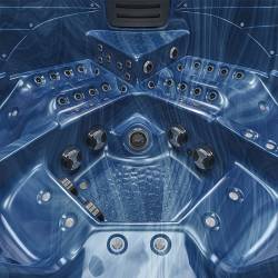 JACUZZI OGRODOWE WANNA SPA755 NIEBIESKA FALA OBUDOWA SZARA DESKA F22 230X230 CM
