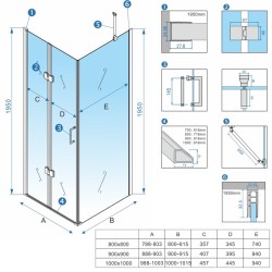 KABINA PRYSZNICOWA KWADRATOWA KZ20B-BL-80 CZARNA 80x80 CM