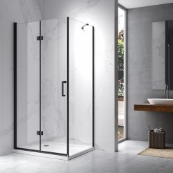 KABINA PRYSZNICOWA PROSTOKĄTNA ZES-KZ20D-BL-100X80 CZARNA 100x80 CM