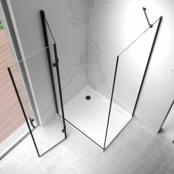 KABINA PRYSZNICOWA PROSTOKĄTNA ZES-KZ20D-BL-100X80 CZARNA 100x80 CM