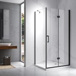 KABINA PRYSZNICOWA PROSTOKĄTNA ZES-KZ20D-BL-100X90 CZARNA 100x90 CM