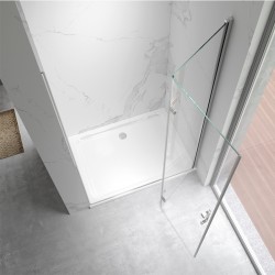 DRZWI PRYSZNICOWE UCHYLNE DO WNĘKI ZES-KZ21E-110 CHROM 110 CM 6 MM