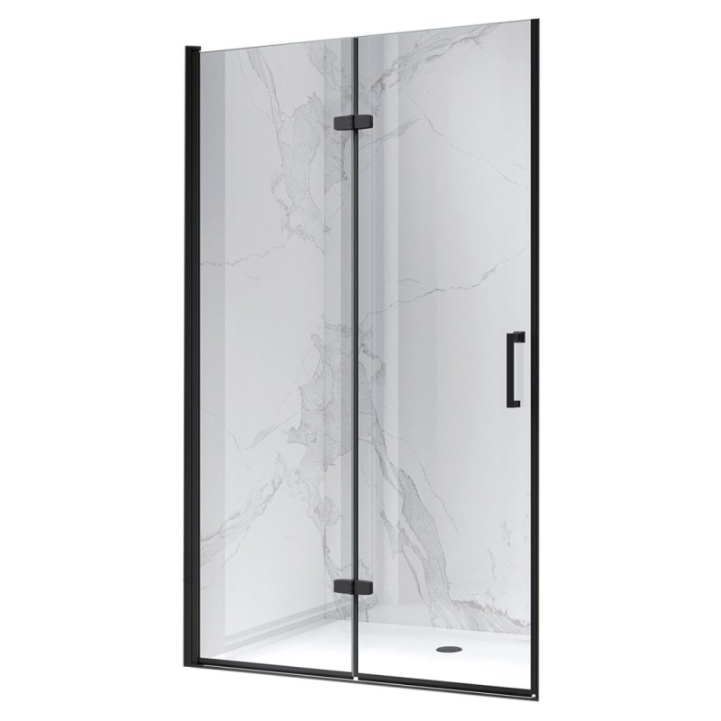 DRZWI PRYSZNICOWE UCHYLNE DO WNĘKI ZES-KZ21E-BL-110 CZARNE 110 CM 6 MM DRZWI PRYSZNICOWE UCHYLNE DO WNĘKI ZES-KZ21E-BL-110 CZARNE 110 CM 6 MM