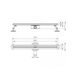 ODPŁYW LINIOWY OBROTOWY SLIM DL03 ZŁOTY 60 CM