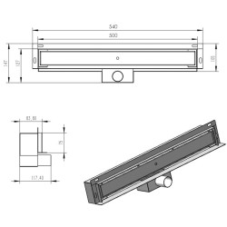 ODPŁYW LINIOWY ŚCIENNY DL04 MURAL ZŁOTY 50 CM