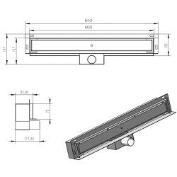ODPŁYW LINIOWY ŚCIENNY DL04 MURAL ZŁOTY 60 CM
