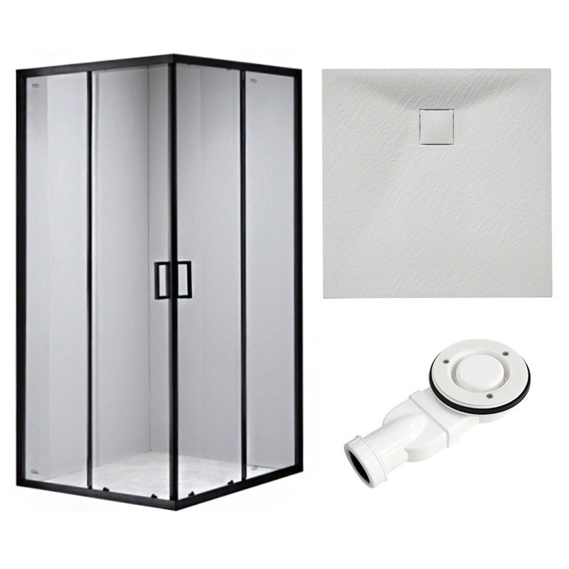 KABINA PRYSZNICOWA KWADRATOWA Z BRODZIKIEM BL30B/RIKO CZARNA/BIAŁY 90x90 CM KABINA PRYSZNICOWA KWADRATOWA Z BRODZIKIEM BL30B/RIKO CZARNA/BIAŁY 90x90 CM