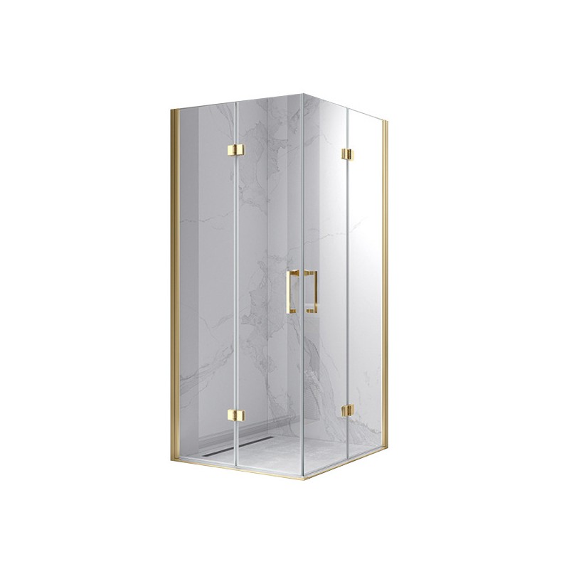 KABINA PRYSZNICOWA KWADRATOWA ZES-KZ08B-GL-80 ZŁOTA 80x80 CM
